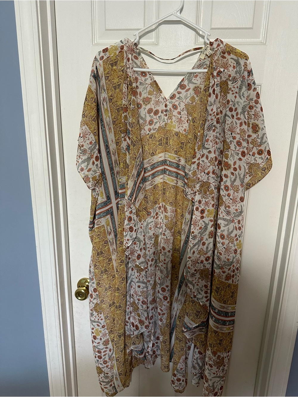 Umgee Floral Paisley kimono cardigan in Mustard, Cream & Rust